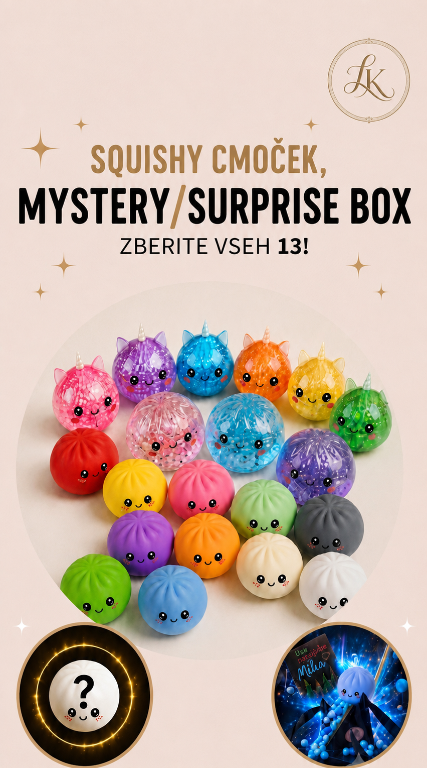 Vseh 13 squishy cmočkov, ki jih lahko dobiš v mystery boxu