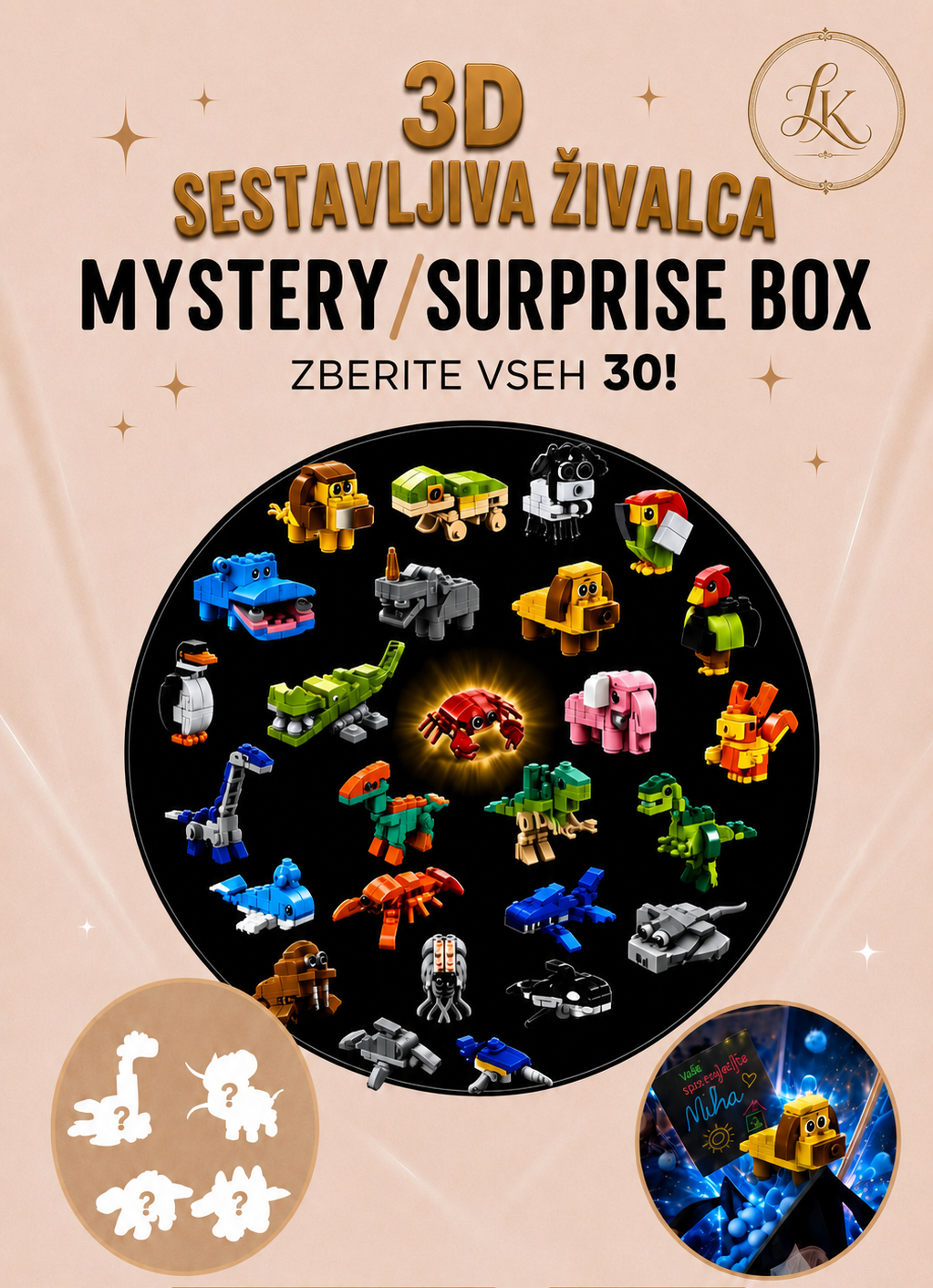 Vseh 30 sestavljivih živalc, ki jih lahko dobiš v mystery boxu